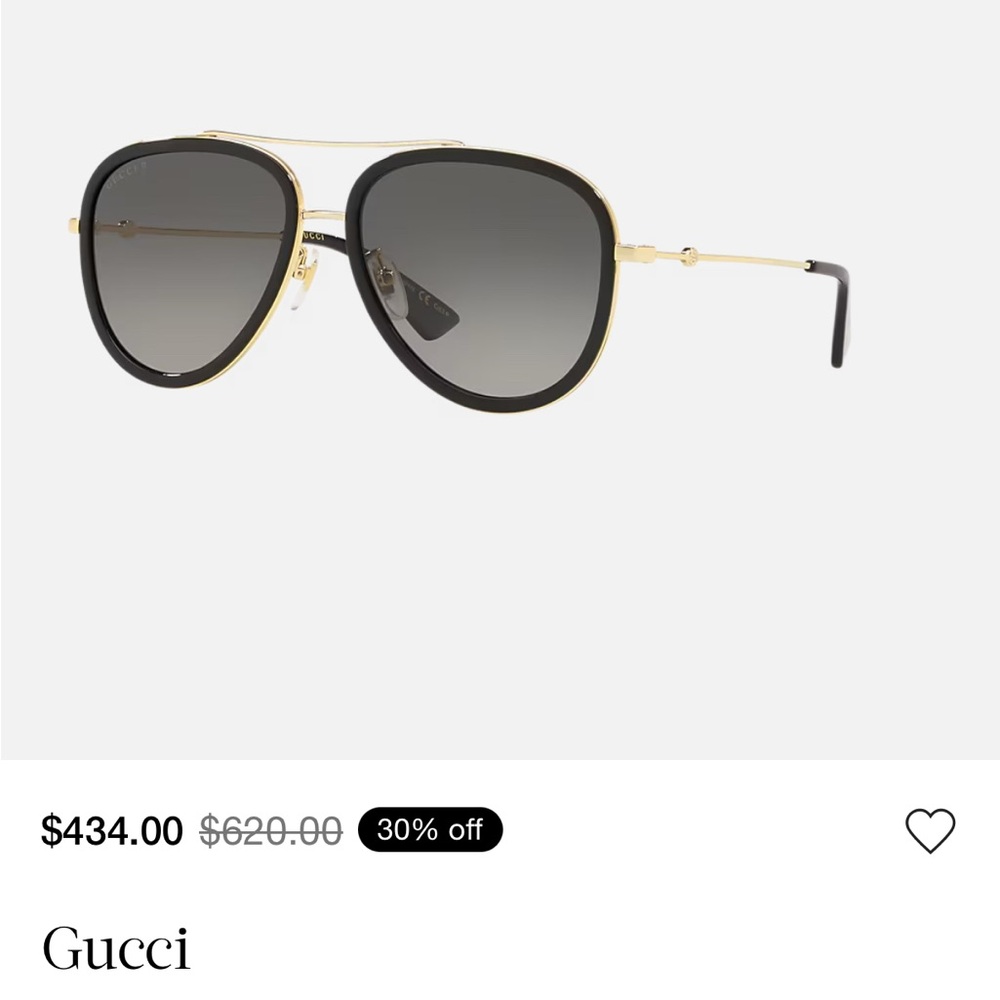 Gucci Black and Gold Sunglasses